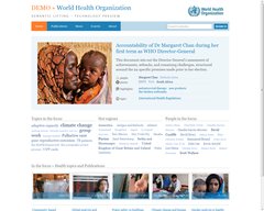 Demo service for the World Health Organisation
